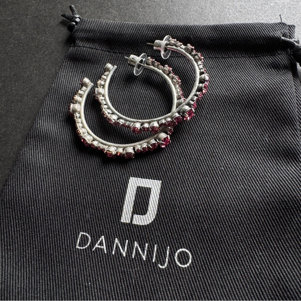 DANNIJO Alicia Swarovski Crystal Hoop Earrings - Picture 4 of 7